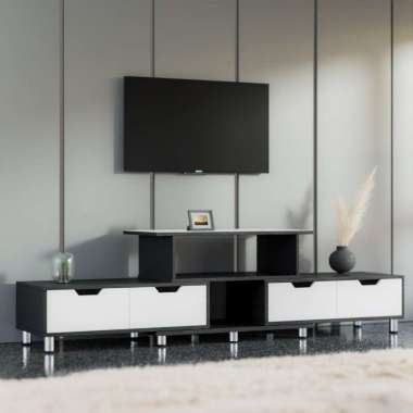Yup Lemari TV Murah Meja TV Rak TV Minimalis Modern Bu hitam dan putih