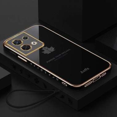Promo Case Maple Oppo Reno 8 5G Softcase Plating Terbaru Reno 8 5G Hitam