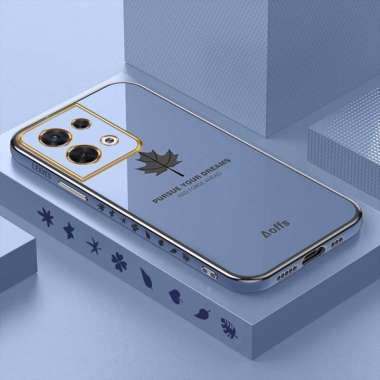 Promo Case Maple Oppo Reno 8 5G Softcase Plating Terbaru Reno 8 5G Biru