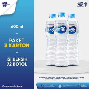 Air Mineral RON88 Botol 600 ml PAKET 3 Karton via Kurir Toko