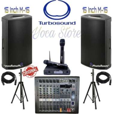 Sound Karaoke TURBOSOUND 15 Inch M-15 Mixer 6 Channel 2 Mic Wireless - MIXER 6 CHANNEL MIXER 6 CHANN
