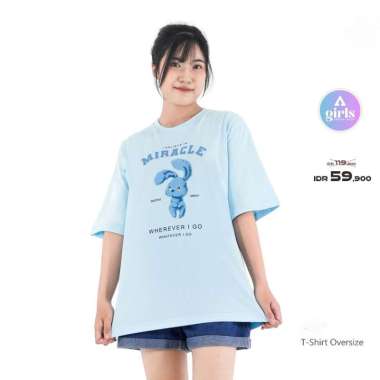 Aerostreet T Shirt Oversize Miracle Baby Blue Kaos 1C000 M