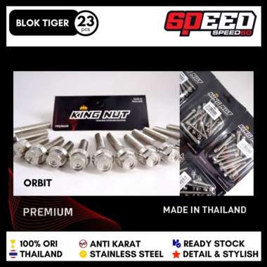Baut Blok Kalter Honda Tiger Tirev Tiger Revo Baut Probolt Thailand Stainless King Nut Orbit Silver