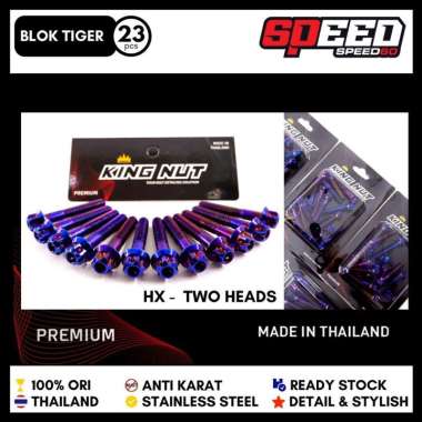 Baut Blok Kalter Honda Tiger Tirev Tiger Revo Baut Probolt Thailand Stainless King Nut HX Blue