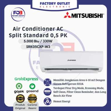 MITSUBISHI SRK05CXP-W3 AC SPLIT 1/2 PK 0,5 PK LOW WATT 330WAT (1/2PK ) ONLY DEPOK - BOGOR- BEKASI