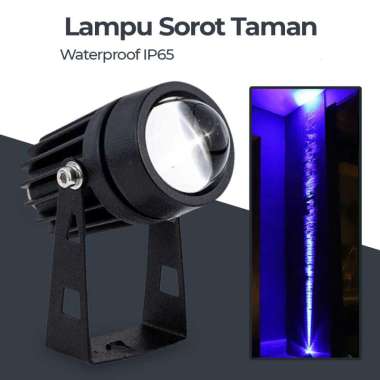 Lampu Sorot LED Taman Hias 5 Watt Garden Spotlight Waterproof 1 Warna Biru