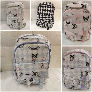 TAS RANSEL SD SMP SMA 096 MOTIF KUROMI//RANSEL BACKPACK KOREA Ungu