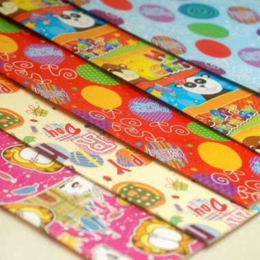 Ecer dan grosir kertas bungkus kado merk sidu/sinar dunia / kiky