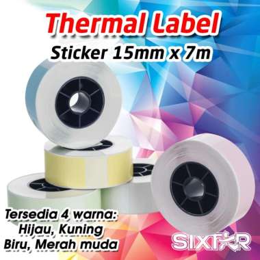 Thermal Label Sticker Continuous Roll Stiker 15x7m Mini Printer Hijau
