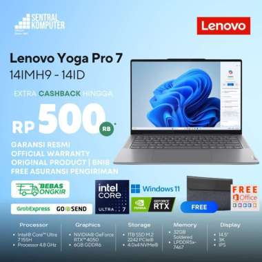 Lenovo Yoga Pro 7 14IMH9 Core Ultra 7 155H RTX 4050 6GB GDDR6 32GB DDR5 1TB SSD Win & OFFICE