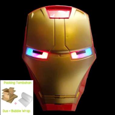 Topeng Iron Man - Ironman - Avengers - Topeng Led IronMan Led +Packing