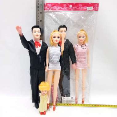 Mainan boneka pengantin isi 2 pcs boneka sepasang - T3 pengantin+anak 19-13