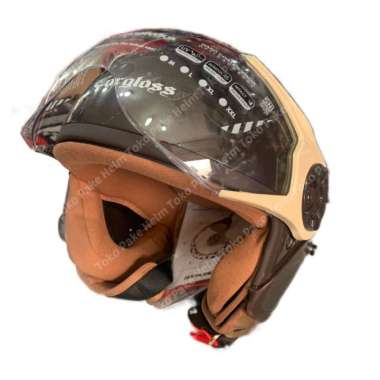 Helm cargloss hijab retro original half face Pink