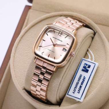 (SEVEN MINUTE ) M707 Jam tangan wanita original seven minute cewek rantai tanggal analog FULLROSE
