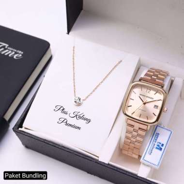 Bundling SEVEN MINUTE M707 kalung jam tangan wanita original cewek paket ROSEGOLD-KALUNG