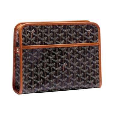 Goyard Trousse Jouvence MM Clutch Bag Black Tan Black