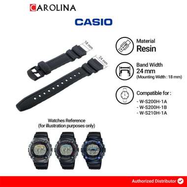 Tali Strap CASIO W-S200 / W-S210 24mm Black Resin 10360831