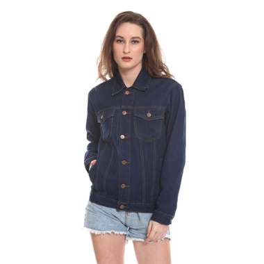 2Nd RED Basic Jaket Jeans Wanita - Biru Tua 292002 M
