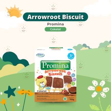Promina Biskuit Arrowroot - Promina Arrowroot Biscuit Biskuit Bayi 1+ Coklat