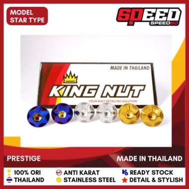 Baut Kepala Body Suzuki Skywave Baut Probolt Thailand Stainless King Nut Star Silver