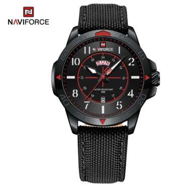 Jam Tangan Pria Naviforce 9204MN Nylon Strap Original BK-4