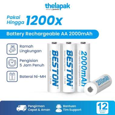 Baterai Isi Ulang Beston Baterai AA 2000mAh Rechargeable BS-AA2000 Garansi 1 Pcs