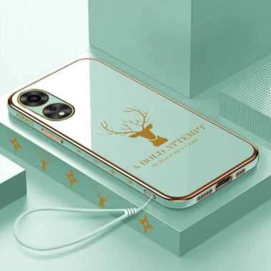 Casing OPPO A60 Plating Silikon Camera Protector HIJAU