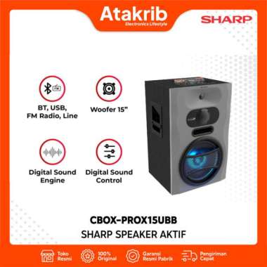 SHARP SPEAKER AKTIF CBOX-PROX15UBB Pro X Series Grey