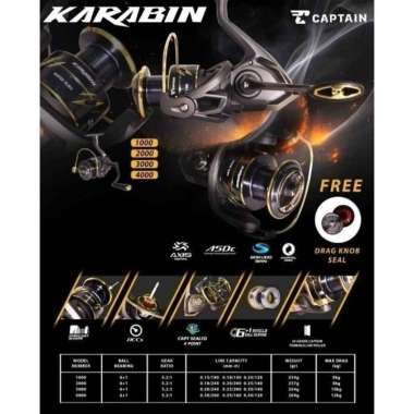 REEL SPINNING POWER HANDLE CAPTAIN KARABIN 4000