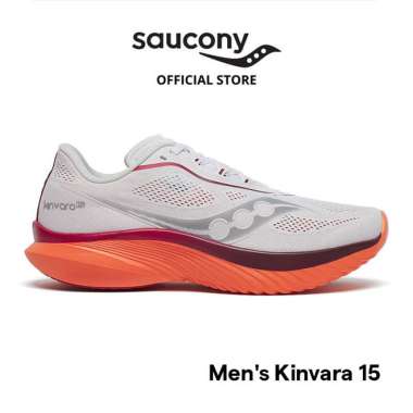 Sepatu Lari Pria SAUCONY Shoes Kinvara 15 Men - White / Papper 46