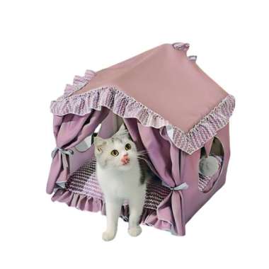 Tenda Kucing Anjing Termasuk Bantal Tempat Tidur Rumah Kucing Pet Bed