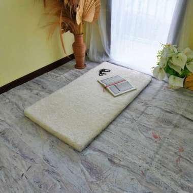 Sajadah bulu rasfur polos nyaman ukuran 115 cm x 65 cm x 5 cm LP Putih