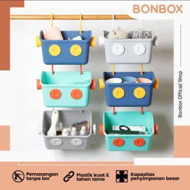 BONBOX Rak Sudut Kamar Mandi Rak Gantung Sabun Toilet Rak Toilet Anti Karat Anti Pecah Biru
