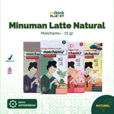 Minuman Latte Bubuk Premium Box of 3 Sachets - Matchamu 72g Sakura