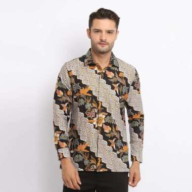 MAGINOT INDRA Batik Slim Fit Lengan Panjang Hitam XL