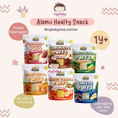 ALAMII Puffs Snack Anak/Snack Sehat Anak/Cemilan Anak/Cemilan Bayi/snack 1tahun CHICKEN MUSHROOM