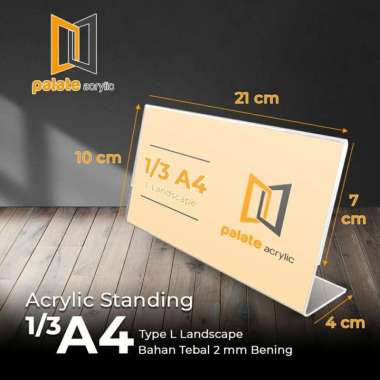 Acrylic Tent Holder / Akrilik Tent Card 1/3 A4 L Landscape 2mm