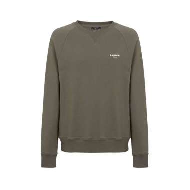 [12.12 Dealcember] Balmain Flock Logo Sweatshirt Khaki XL Green
