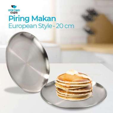One Two Cups Piring Makan Stainless Steel Elegan Plate European Style SN16 Piring Makan Bayi Keramik