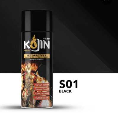 Cat semprot Kojin 400 ml, Spray Paint Kojin 400 cc ,Pilox BLACK & BLACK DOFF KOJIN HITAM