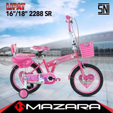 SEPEDA LIPAT ANAK MAZARA 2288 SR DILENGKAPI KERANJANG 16 inch 18 inch 16 inch Ungu
