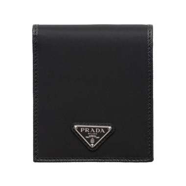 [12.12 Dealcember] Prada Re-Nylon and Saffiano Leather Wallet Black Black