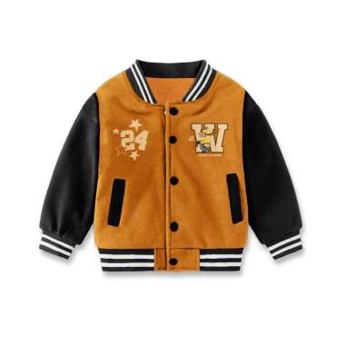 WEEGO - Jaket Varsity Anak Motif Karakter Minions - Unisek Untuk Anak Laki Laki - Perempuan Usia 1-1