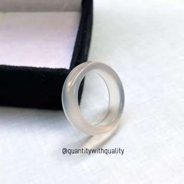 Cincin Pria Dan Wanita Batu Giok Asli Taiwan Natural 6 Putih