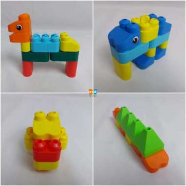 Kids Blocks Animal Binatang PlayGo Mainan Edukasi Balok Plastik Susun Bricks Ular