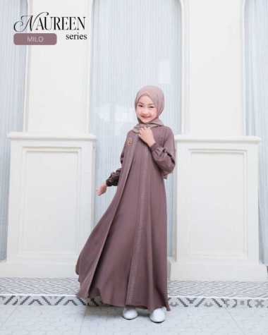 Kiukiu Naureen Couple - Baju Gamis Abaya Ibu dan Anak - Couple Set Gamis Keluarga Ibu dan Anak ANAK