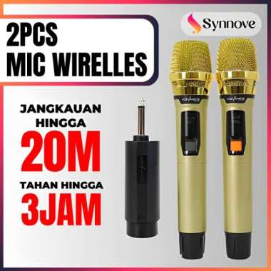 Mic Bluetooth Karaoke SET 2 Pcs Mic Wireless Karaoke Microphone Wireless Mic Tanpa Kabel