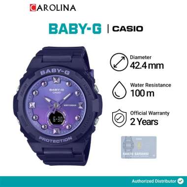 Jam Tangan Wanita Casio Baby-G BGA-320-2A Digital Analog Purple Dial Cool Navy Resin Band