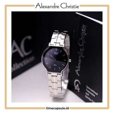 Jam Tangan Wanita ALEXANDRE CHRISTIE Original AC 8410 LH SILVER BLACK