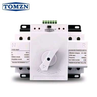 TOMZN ATS Automatic Transfer Switch Otomatis Tanpa Jeda PLN Genset PLTS Inverter Saklar Otomatis Pem